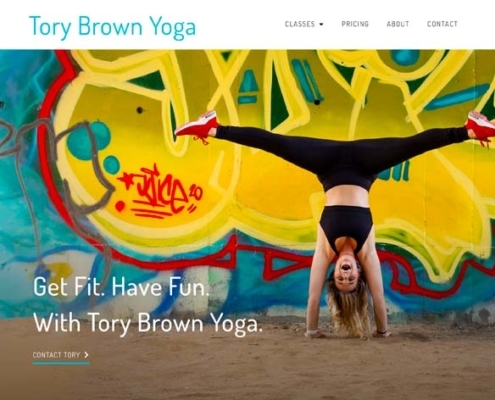 Yoga website for Tory Brown Yoga